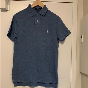 Polo by Ralph Lauren Men's Heathered Blue Polo Shirt